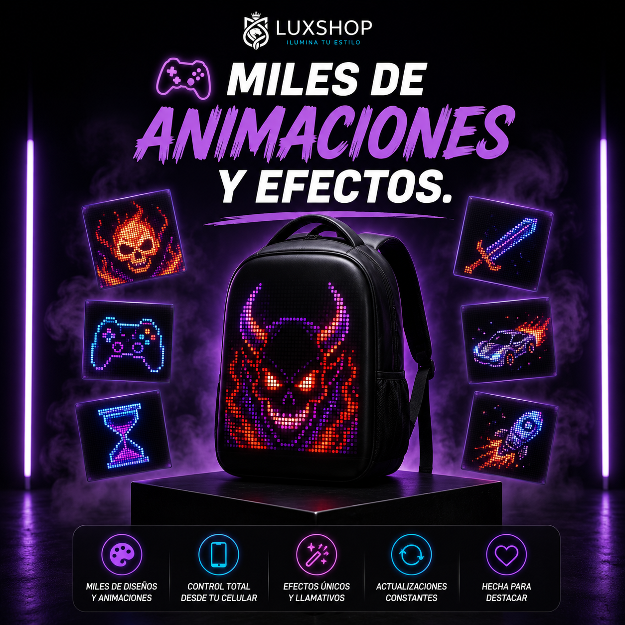 Mochila Inteligente con LED Impermeable
